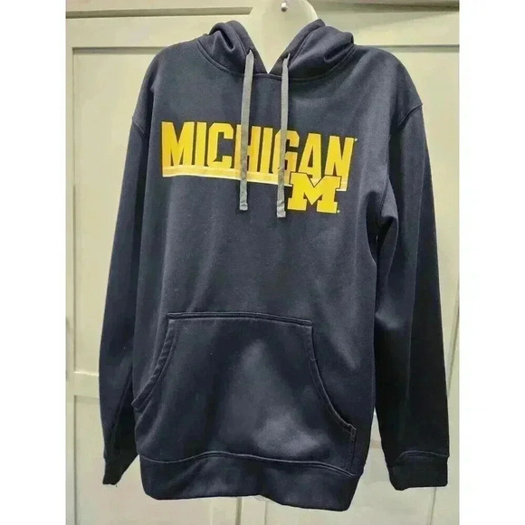 Pro Edge  Men's University of Michigan Wolverines Blue Yellow Hoodie Size M - Picture 1 of 7